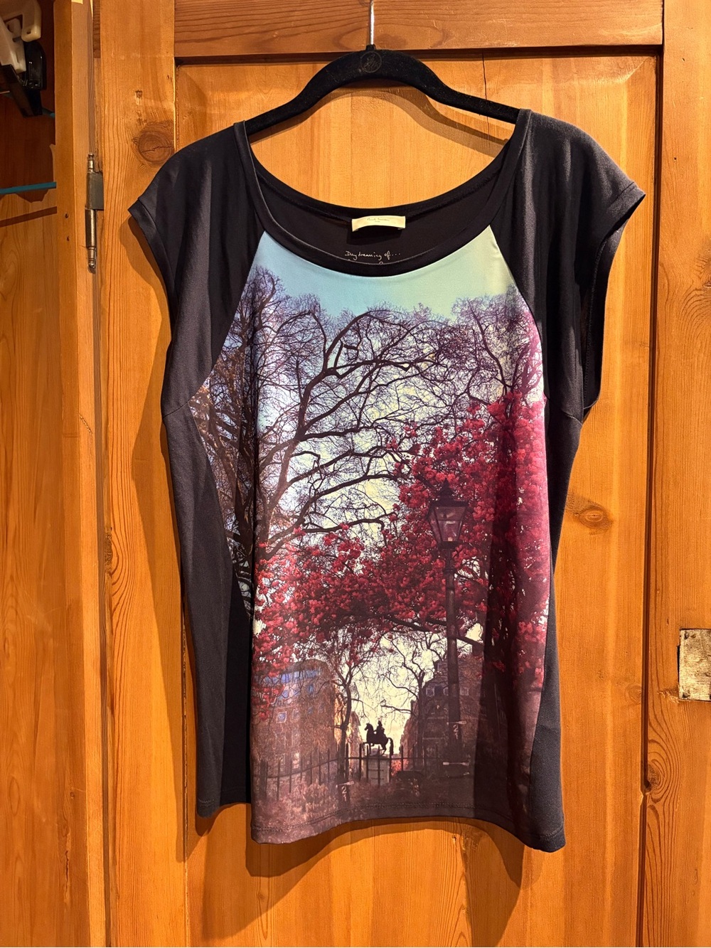 Paul Smith Navy Blue Short Sleeve Top with Photo Print